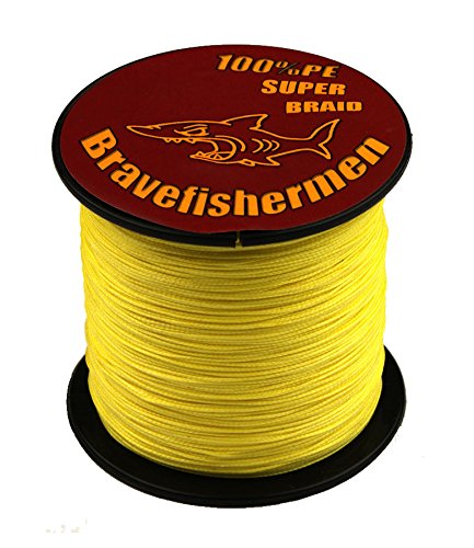 Bravefishermen Super Strong Pe Braided Fishing Line 10LB to100LB Yellow