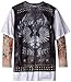 Faux Real Men's Big-Tall Biker Tattoo T-Shirt with Mesh Long Sleeves