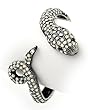 Silvertone Aurora Borealis Snake Design Fold-Over Bracelet