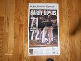 Barry Bond 2001 (71 & 72 Home Run) San Francisco Chronicle Newspaper (San Francisco Giants)