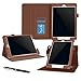 iPad Air 2 Case, Apple iPad Air 2 Leather Case, rooCASE Dual View Slim Fit Leather PU Folio Case with Smart Cover Auto Sleep / Wake Feature for Apple iPad Air 2 (iPad 6) 2014 Model, Brown