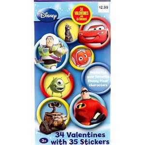 Disney Pixar Favorite Characters 34 Valentines with 35 Stickers by 