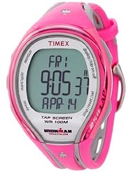 Timex Womens T5K591 Ironman Sleek 250-Lap TapScreen Pink/Gray Resin Strap Watch