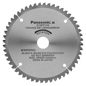 Panasonic EY9PP13B 5-3/8-Inch 52 Tooth Plastic Cutting Saw Blade with 20-Millimeter Arbor
