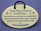 POTTERY WALL PLAQUE WITH SAYING WISE WOMEN 4X6 INCH OVAL