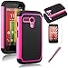 MOTO G case,ECShock Absorbing Dual Layer Hybrid Case, Heavy Duty Protective Armor Case Cover for Motorola Moto G with Sreen Protector and Stylus Pen (Rose)