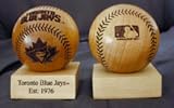 Toronto Blue Jays Laser Engraved Solid Natural Wood Baseball by Gridworks