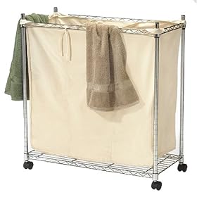 <b>3-Compartment Chrome Laundry Sorter</b>