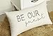 EURASIA DECOR Be Our Guest Embroidered Lumbar Decorative Accent Pillow Cover - Entryway, Guestroom, Living Room - 12x20 Inches, Ivory