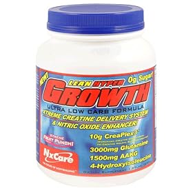 NxCare Lean Hyper Growth Xtreme Creatine Delivery System and Nitric Oxide Enhancer, Ultra Low Carb Formula, Xtreme Fruit Punch, 29.92ounces