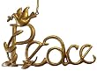 Winter's Beauty Gold Inspirational Word "Peace" Christmas Ornament