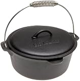Old Mountain Pre Seasoned 10111 4 1/2 Quart Dutch Oven with Dome Lid and Spiral Bail Handle