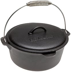 Old Mountain Pre Seasoned 10111 4 1/2 Quart Dutch Oven with Dome Lid and Spiral Bail Handle
