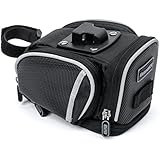 Saddle Bag By Geared2U - 4 Compartment & Pocket Clip On Bicycle Under Seat Pack To Carry All Your Important Biking Accessories For Cycling Or Work - No Risk Lifetime Warranty