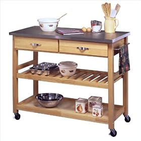 Buy Home Styles Furniture Stainless Steel Kitchen Cart in Natural Finish by Home Styles