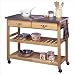 Home Styles Furniture Stainless Steel Kitchen Cart in Natural Finish