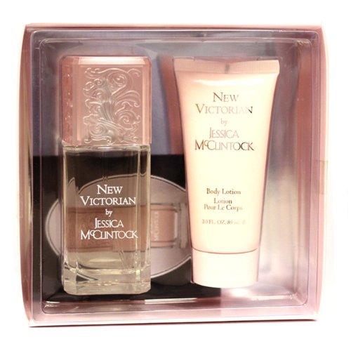New Victorian By Jessica Mcclintock For Women. Gift Set ( Eau De Parfum Spray 3.4 Oz + Body Lotion 3.0 Oz).