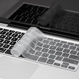 Kuzy - Transparent-CLEAR Keyboard Cover for MacBook Pro 13" 15" 17" (with or w/out Retina Display) Silicone Skin iMac and MacBook Air 13" - Transparent-CLEAR