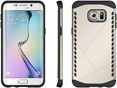 Samsung Galaxy S6 Edge Plus Case ALLW Slim Grip Armor Dual Layer Shatterproof Hybrid Protective Case Cover Shield Series (Gold)