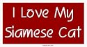 I Love My Siamese Cat Large Bumper Sticker