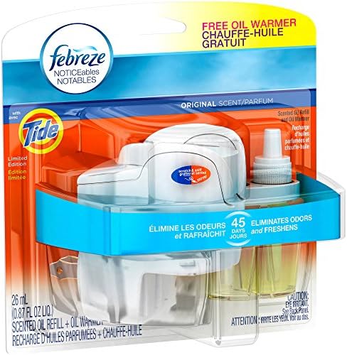 Febreze NOTICEables Eliminates Odors Original Scent with Tide Dual Scented Oil Refill + Warmer, 0.87 fl oz
