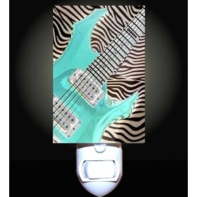 Electric Guitar On Zebra Decorative Night Light