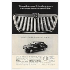 1963 MG Sports Sedan British Grille Print Ad (6766)
