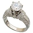 14K White Gold Smartly Ladies Diamond Engagement Ring (Center stone is not included)