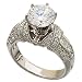14K White Gold Smartly Ladies Diamond Engagement Ring (Center stone is not included)