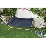 Bliss Hammocks Classic Poly Quilted Hammock - Blue by Comfort