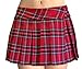 Red Schoolgirl Tartan Plaid Pleated Mini Skirt Stewart