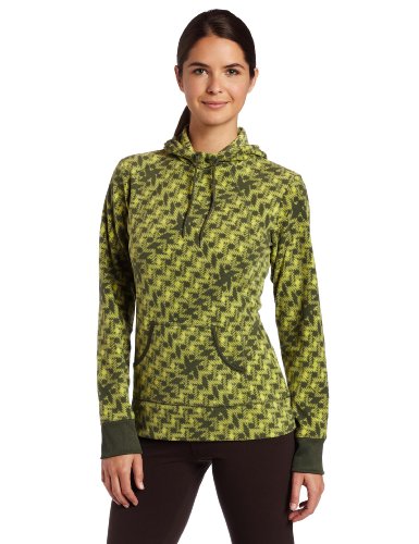 Columbia Womens Glacial II Fleece Print Hoodie, Surplus Green, Large
