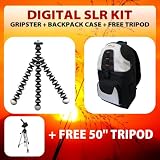 DIGITAL SLR STARTER KIT INCLUDING Flexible Gripster (BENDS TO ANY POSITION!) + SLING Backpack SLR Camera Case + FULL SIZE TRIPOD