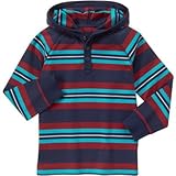 GYMBOREE(ジンボリー) フードヘンリー ターコイズストライプ トップス長袖Tシャツ 8歳【並行輸入】