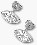 Chicago Bears 1/4 C Pierced Football Post Earrings - Sterling Silver Jewelry