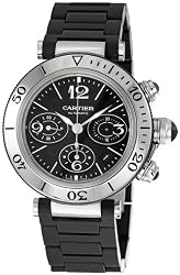 Cartier Men's W31088U2 Pasha Stainless-Steel Ceramic Automatic Chronograph Watch