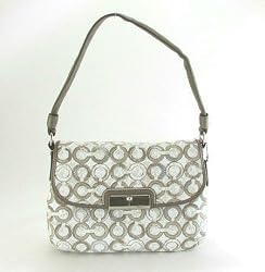 Coach Kristin Sequin Op Art Top Handle Pouch Handbag Bag Mushroom - Coach 45088MUS