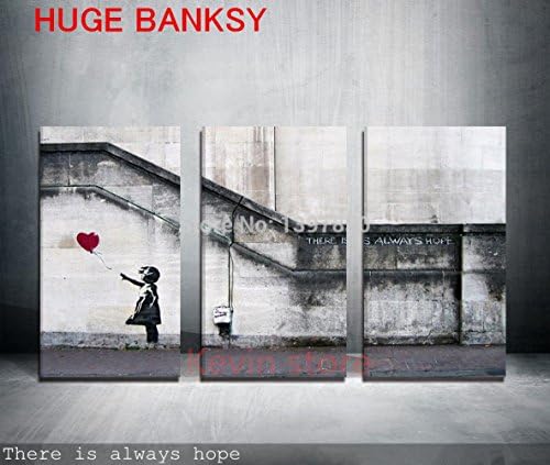 CANVAS ONLY 3 pieces Large banksy there is always hope modern wall painting home decor wallpaper on canvas prints