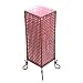 EXP Handmade Natural Bamboo Lattice Table / Desk Lamp With Fuchsia Silk Liner
