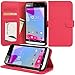 Abacus24-7 [Pocket Book] BLU Studio 5.5 S [D630u] Leather Wallet Case with Stand and ID Card holder, Pink