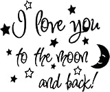 I love you to the moon and back again! cute baby nursery wall art wall sayings