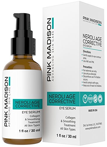 Neroli Eye Serum BEST ANTI AGING SERUM Neroli Age Corrective Eye Serum Remove Under Eye Bags Crows Feet and Wrinkles Natural Retinol Alternative Complex + Neroli Oil + Collagen Boost and nutrients for Fighting Wrinkles and Aging around eyes 100% Sati