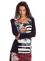 Desigual Camiseta Manga Larga Olot (Negro)