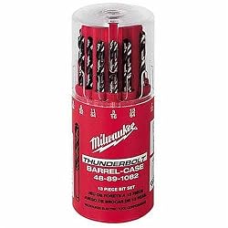 Milwaukee 48-89-1091 Thunderbolt 15 Piece 1/6-Inch to 1/2-Inch 3/8-Inch Reduced Shank Black and Bronze Twist Drill Bit Assortment