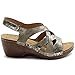 Ollio Women's Shoe Suede Velcro Strappy Wedge Sandal