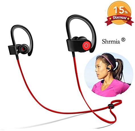 SHRMIA Bluetooth Headphones, Sport Hd Sound Wireless Smart Earphones APT-X Audio Decoding Technology Sweat Proof Stable in Ear Headset - Workout Running Earbuds