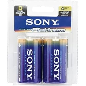 Sony Stamina Platinum Alkaline D Batteries (4 Pack) by Sony