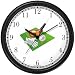 Golf Icon Montage - Club, Golf Ball on Tee, Glove - Golf Theme Wall Clock by WatchBuddy Timepieces (Black Frame)