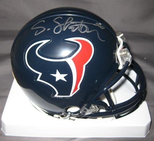 Steve Slaton Houston Texans NFL Hand Signed Mini Football Helmet