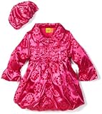 Penelope Mack Girls 4-6x Flocked Satin Puffer Coat With Hat
